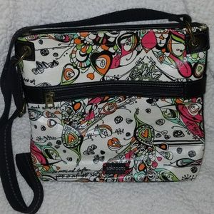 Sakroots Crossbody Messenger - Optic Songbird